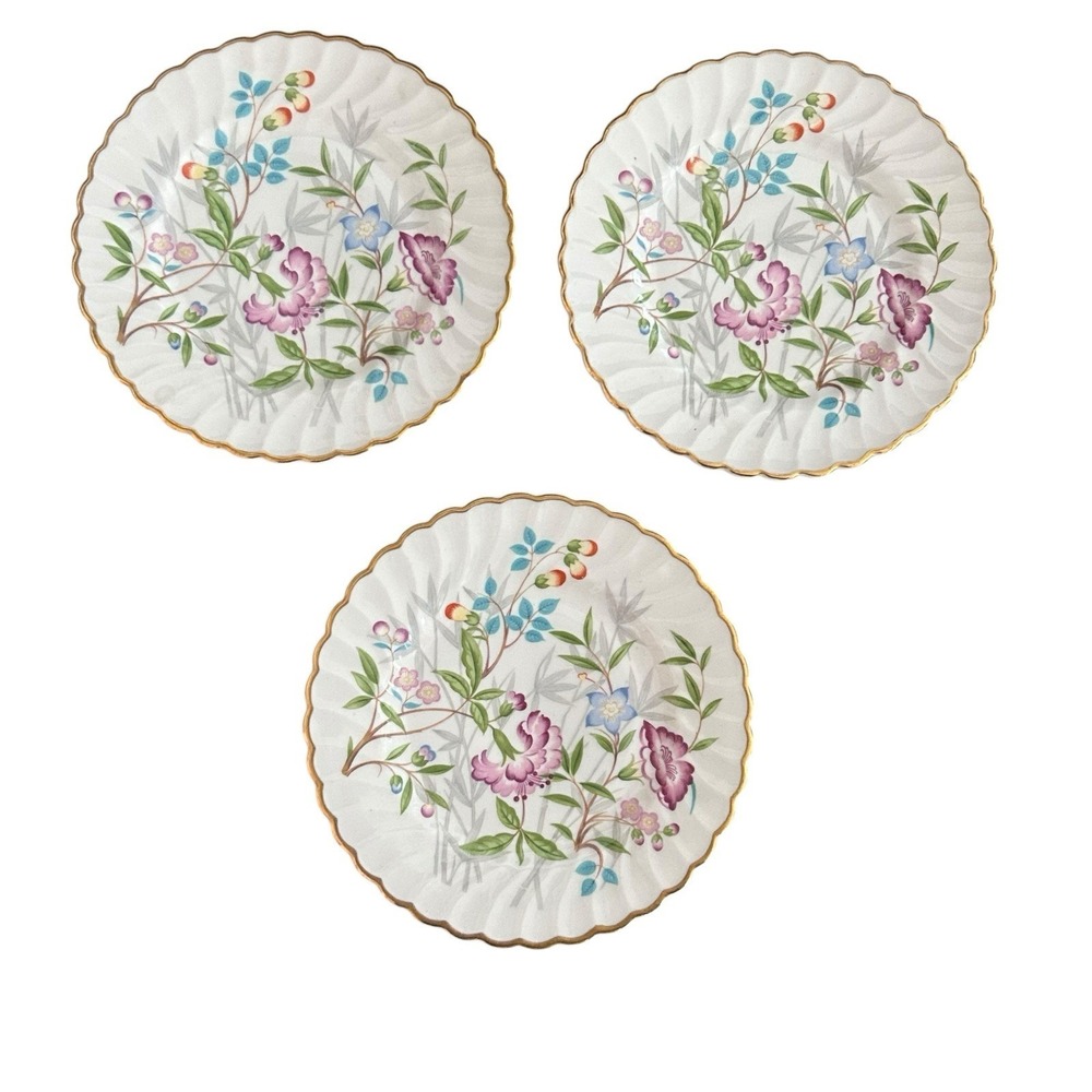 Syracuse China Jewel Tree Floral‎ Bread & Butter Plates 6" Cottagecore Set Of 3
